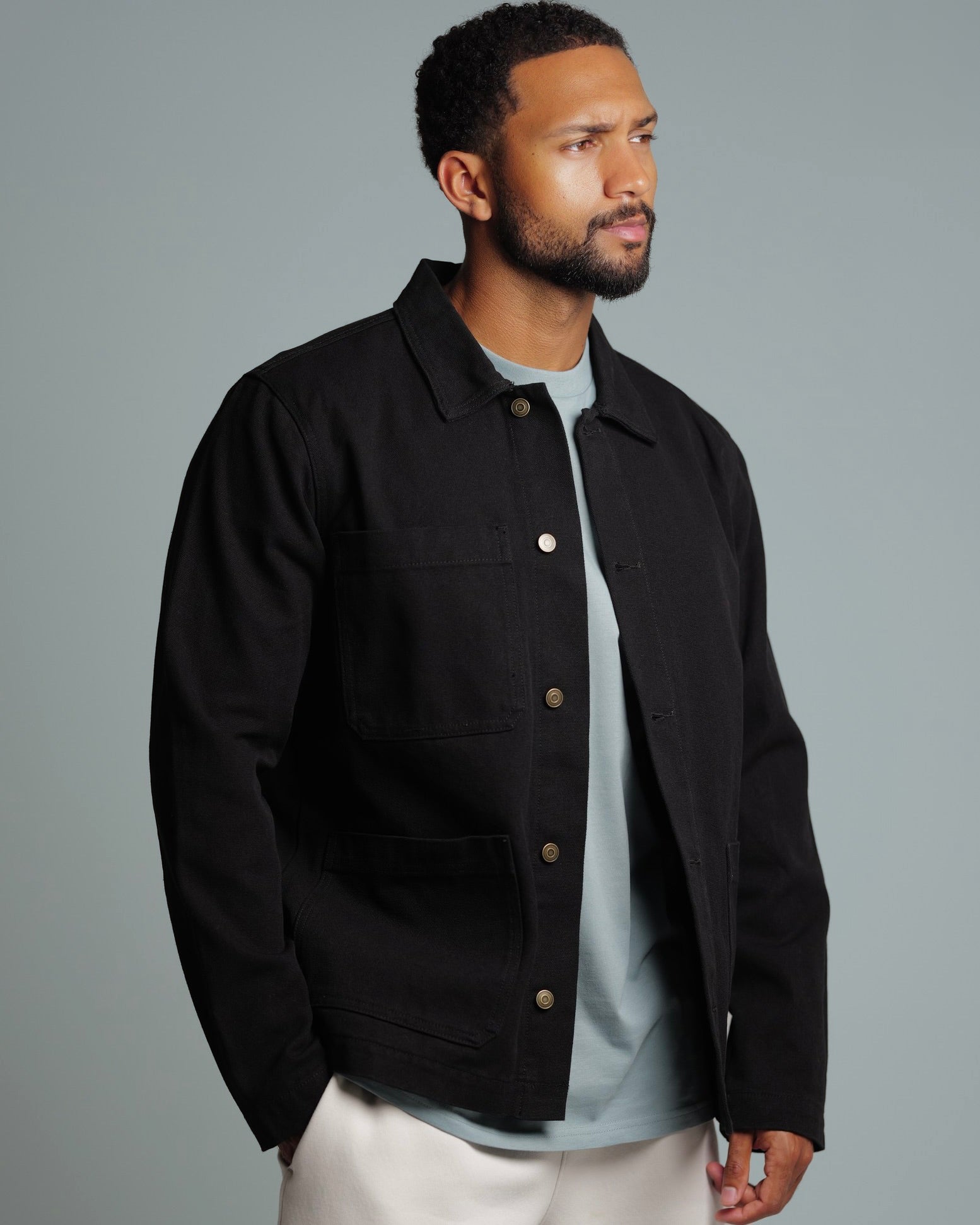 Fānbù Men's Heavyweight Shirt Jacket | Cotton Canvas Overshirt-1